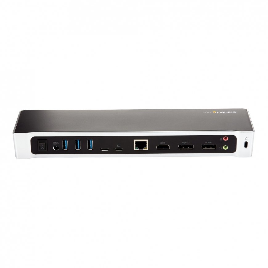 StarTech.com DK30CH2DEPUE dokstacija Vadu USB 3.2 Gen 1 (3.1 Gen 1) Type-C Melns, Sudrabs – 3
