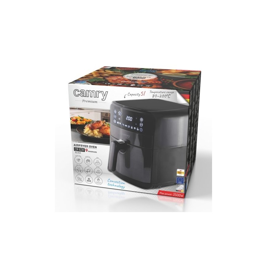 Camry CR 6311b Black Air Fryer | 9 Programs | 5.0 L | Air Fryer – 2