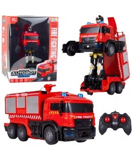 Lean Toys Ugniagesio roboto automobilis 2 ühes kaugtasku, valgus, heli, vesi
