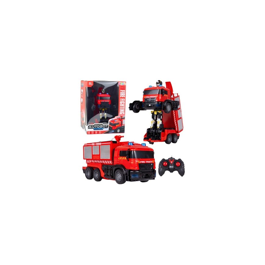 Lean Toys Ugniagesio roboto automobilis 2 viename Nuotolinio valdymo pultas Šviesos Skamba Vanduo – 2