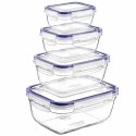 4-piece food storage container set, rectangular, 0.4 L, 0.8 L, 1 4-piece food storage container set, rectangular, 0.4 L, 0.8 L, 1