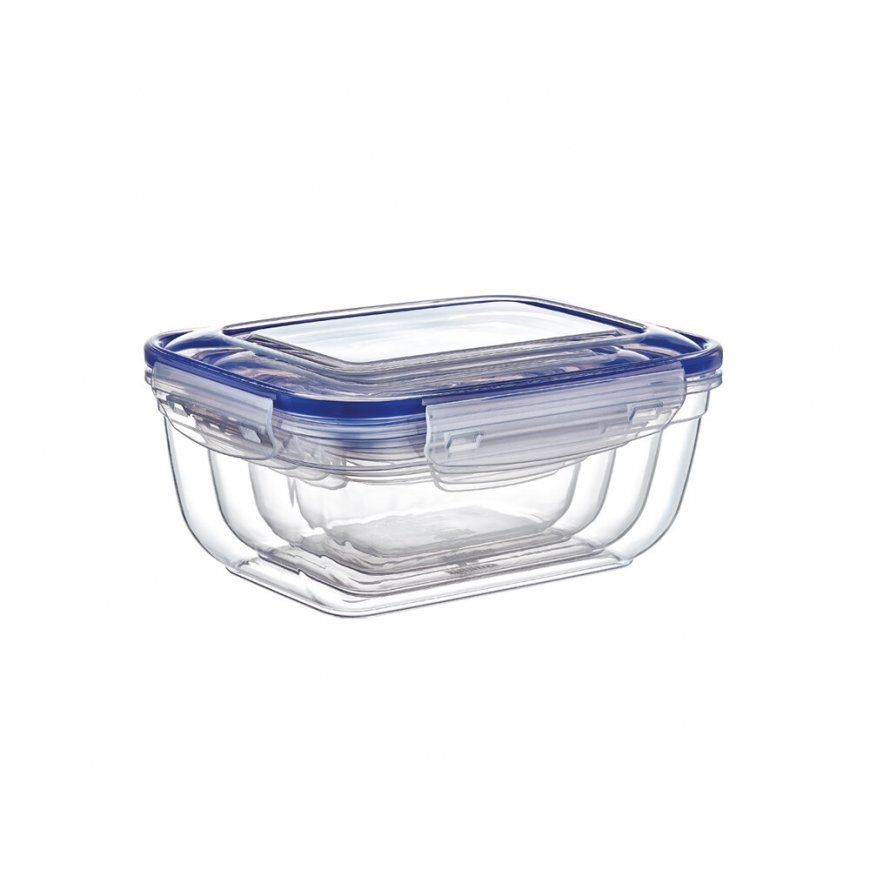 4-piece food storage container set, rectangular, 0.4 L, 0.8 L, 1 – 2