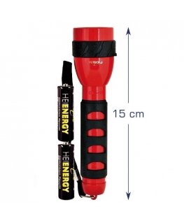 Raudonas žibintuvėlis su 5 LED, ilgis 15 cm, 4003557, Heitech