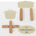 Terra Home Magnetic Pot Coaster Oak, 2-Piece Set