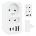 Aktuālā siena kontaktligzda x2 + 4xUSB Maclean, dalītājs ar 2 kontaktligzdām, 2xUSB A, 2xUSB C PD 20W, 1x16A + 1x6A, MCE249 F/W Aktuālā siena kontaktligzda x2 + 4xUSB Maclean, dalītājs ar 2 kontaktligzdām, 2xUSB A, 2xUSB C PD 20W, 1x16A + 1x6A, MCE249 F/W