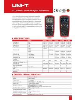 Srovės matavimo replės/jutiklis, tinka UT117C, UT196, UT139C, UT197, UT197PV, 1000A AC/DC , 50 Hz -400 Hz CAT III 1500V/CAT IV 6