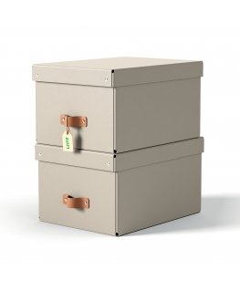 Leitz Puro Storage Box with lid, medium, 17L, 100% recycled card, pack of 2