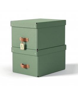 Leitz Puro Storage Box with lid, medium, 17L, 100% recycled card, pack of 2
