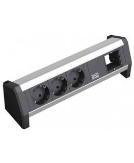 Bachmann 3x Schuko 1x GST18 jatkojohto 3 AC-pistorasia(a) musta, Hopea