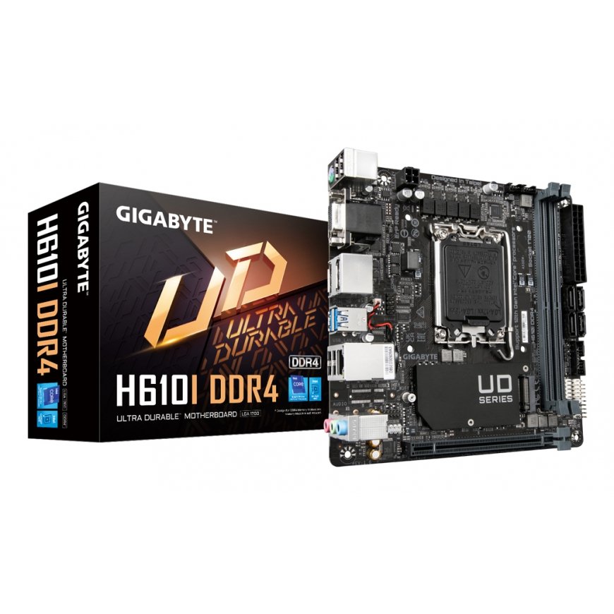 GIGABYTE H610I DDR4 pagrindinė plokštė Intel H610 Express LGA 1700 „mini ITXs“