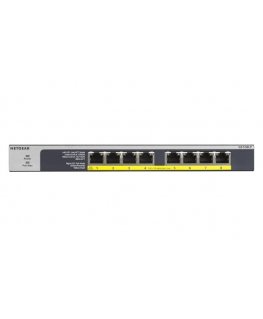 NETGEAR GS108LP Nepārvaldīts Gigabit Ethernet (10/100/1000) Power over Ethernet (PoE) 1U Melns, Pelēks