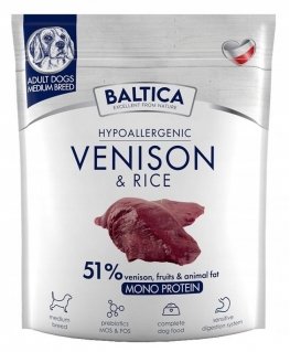 BALTICA NUTRACEUTIC Hipoalerģisks stirnu gaļa un rīsi M 1kg