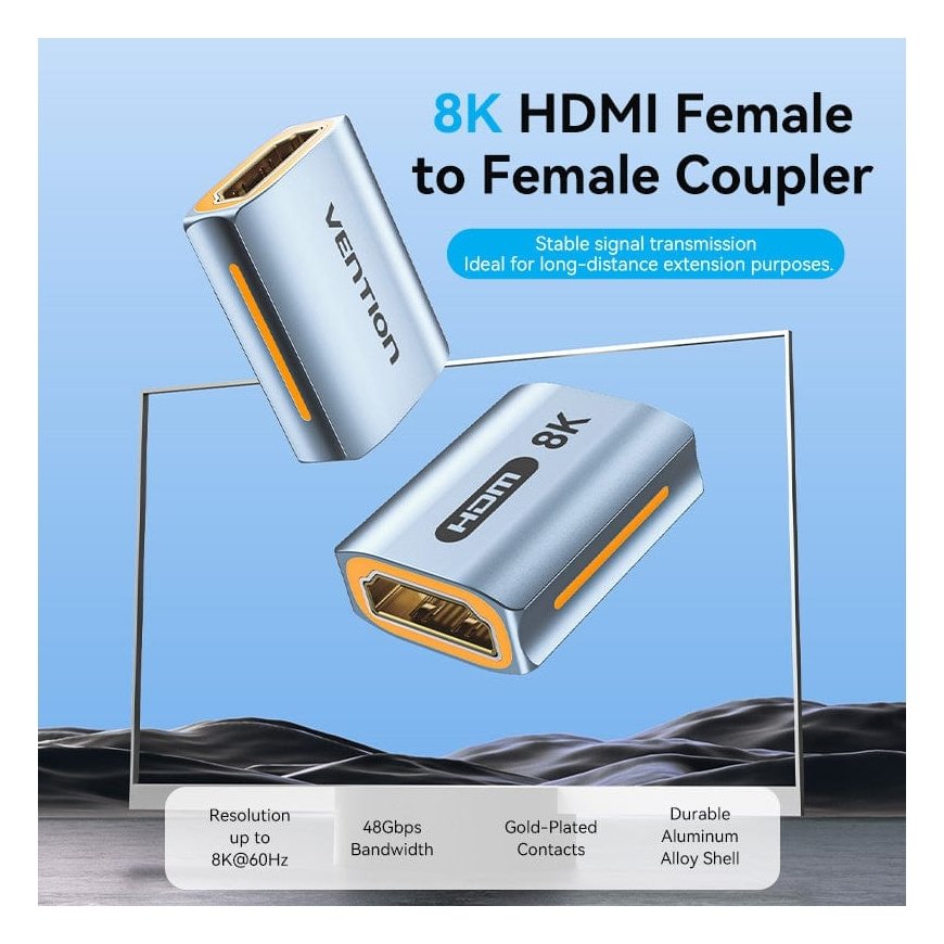 Vention HDMI-HDMI savienotājs 8K@60Hz alumīnija