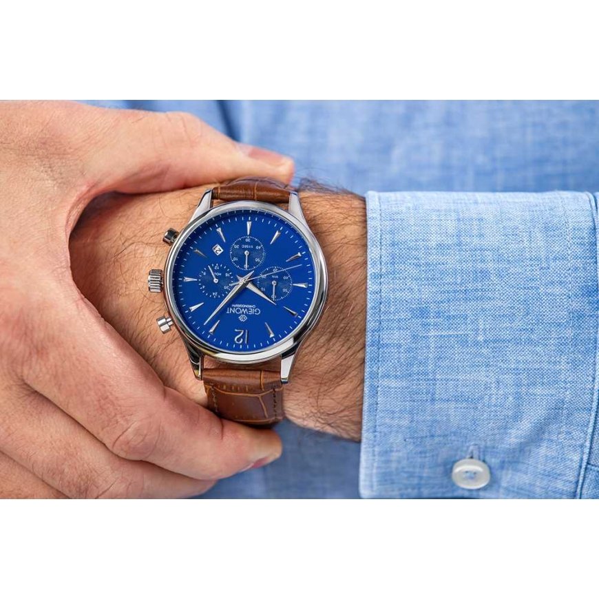 Vyriškas laikrodis Giewont Chronograph Sapphire Ruda Mėlyna GW6310-A5 – 2