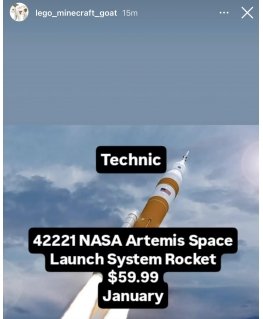 LEGO TECHNIC 42221 NASA Artemis Space Launch System -raketti