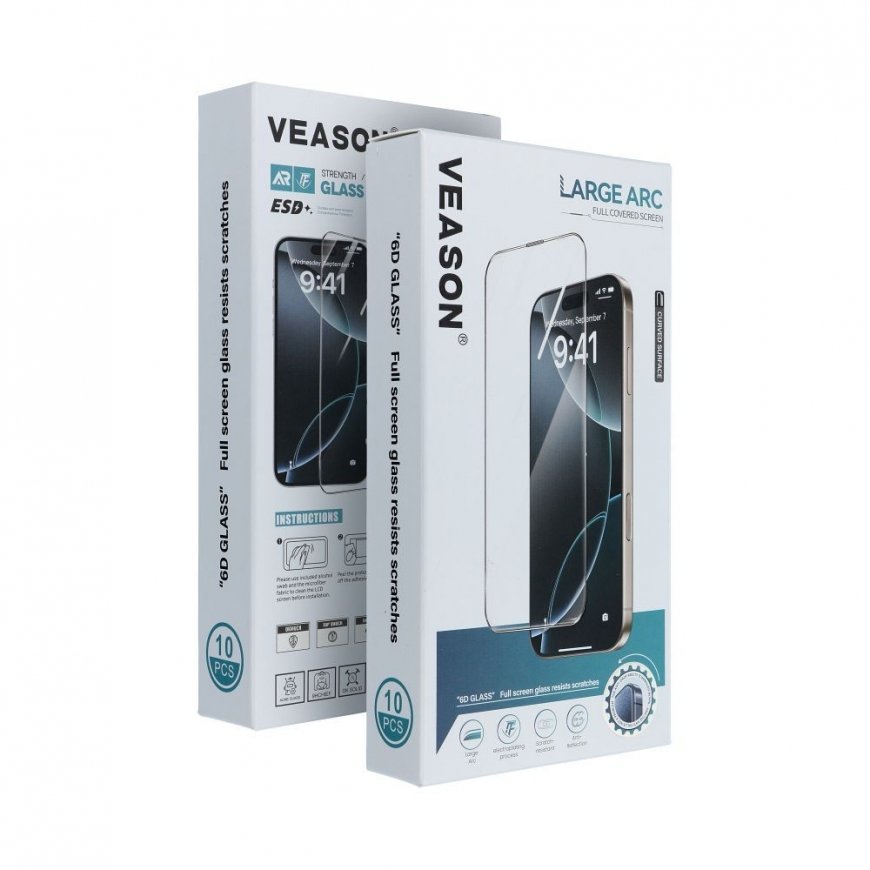 6D Pro Veason Glass (SET 10in1) - iPhone 17 musta – 2