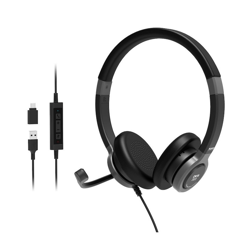 Port Designs 912001 headphones/headset Wired Head-band Office/Call center USB Type-C / USB Type-A Bl – 3