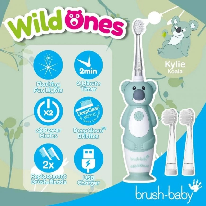 Brush-Baby BRB234 electric toothbrush Child Sonic toothbrush Turquoise, White – 2