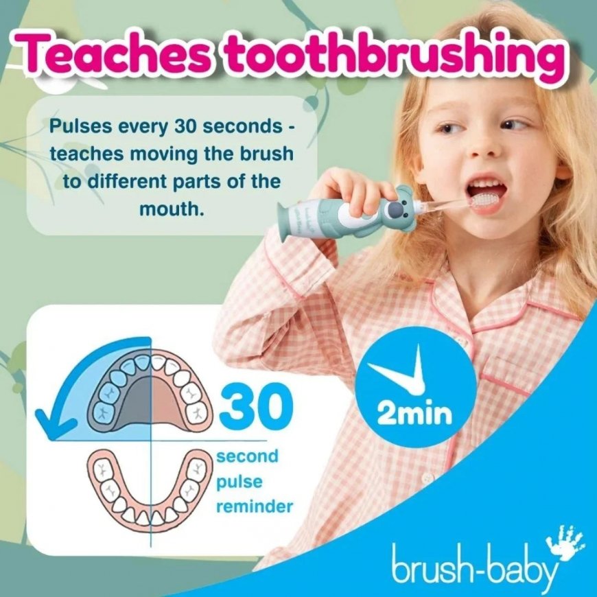 Brush-Baby BRB234 sähköhammasharja Lapsi Sonic-hammasharja Turkoosi, Valkoinen – 5
