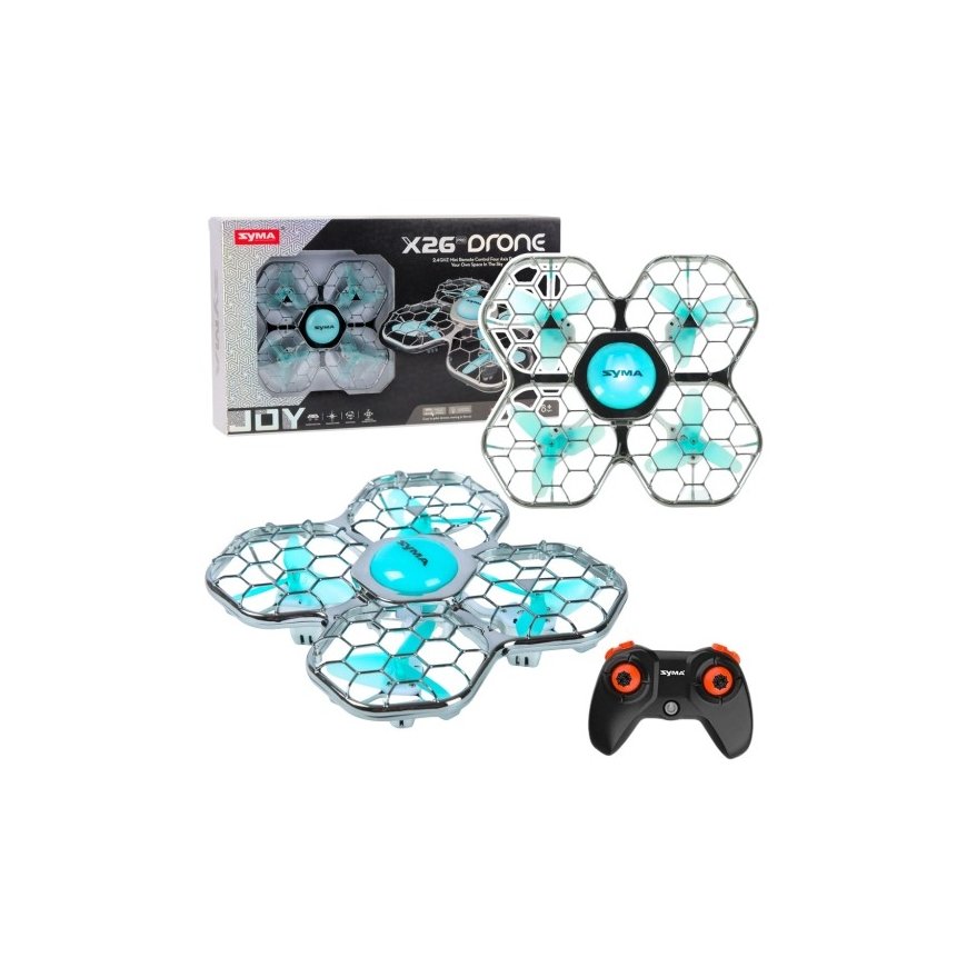 Lean Toys RC nuotolinio valdymo dronas Syma X26 PRO su akrobatikomis, LED šviesomis ir WIFI.