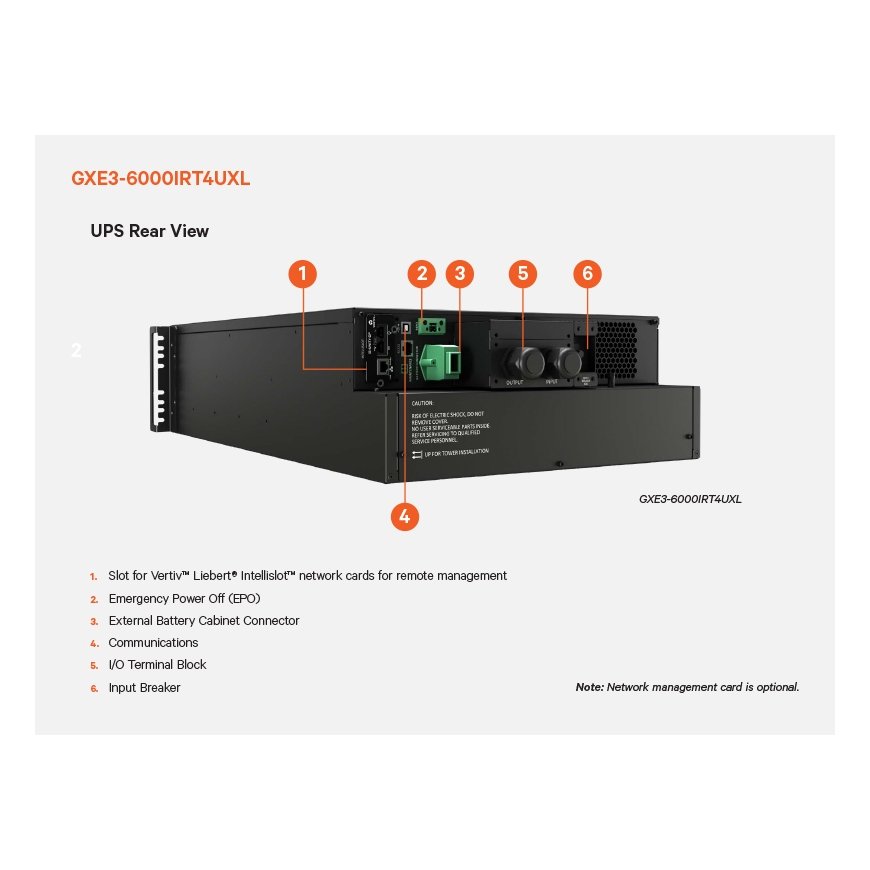 Vertiv Liebert GXE3-6000IRT4UXL nepārtrauktas barošanas avots (UPS) Divkāršā-konversija (tiešsaiste) – 5