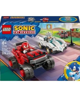 LEGO Sonic Sudrabs ar automašīnu pret Knuckles monstera kravas automašīnā 77118