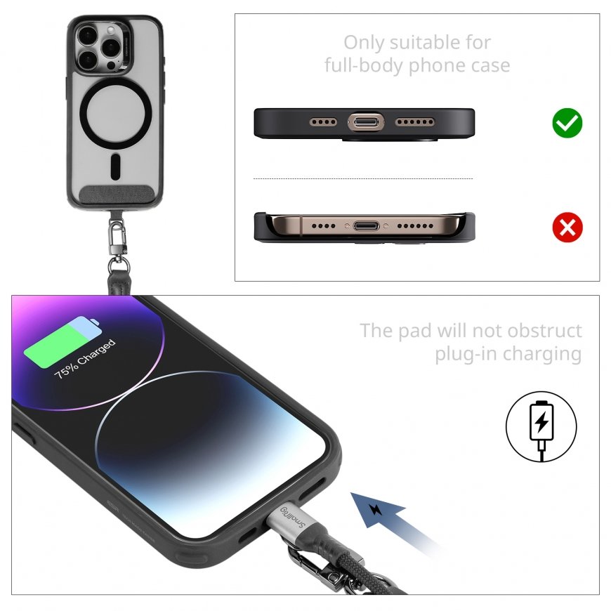 SmallRig FilMov rihm Mobiiltelefon Ehtne nahk, Nailon, Roostevaba teras Oranž – 2