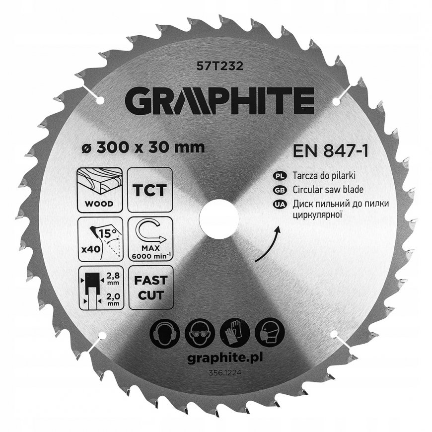 Graphite Disk Saw Blade, Widia, 300 x 30 mm, 40 Teeth – 2