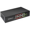 Qoltec Switch Network SWITCH FAST Ethernet PoE | 4x RJ45 | 2x RJ45 Uplink | 65W | 10/100Mb/s