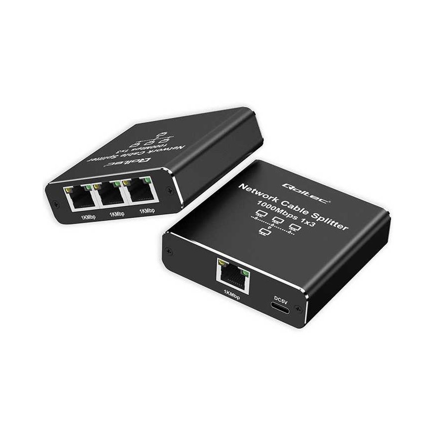 Qoltec Switch Network SWITCH FAST Ethernet PoE | 4x RJ45 | 2x RJ45 Uplink | 65W | 10/100Mb/s – 2