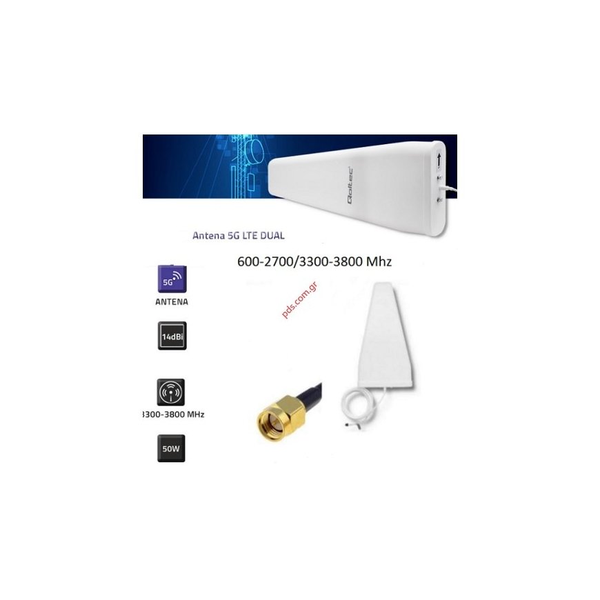 Qoltec Antenna 4G 5G LTE | 9dBi | suunatud | välispidaja | N female | veekindel | 3m – 2