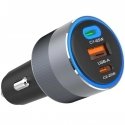 FORCELL F-ENERGY Alu autosõiduki laadija 2 x Tüüp C + USB A PD QC4.0 SFC2.0 3A 85W pilk FORCELL F-ENERGY Alu autosõiduki laadija 2 x Tüüp C + USB A PD QC4.0 SFC2.0 3A 85W pilk