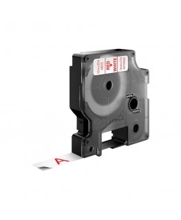DYMO D1 Standard - Red on White - 12mm marķēšanas lenta Sarkans uz balta