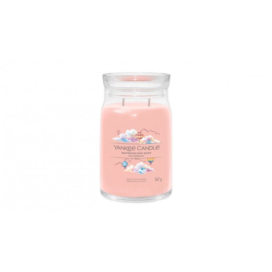 Yankee Candle Watercolour Skies vaska svece Cilindrs Puķaina Rozā 1 pcs