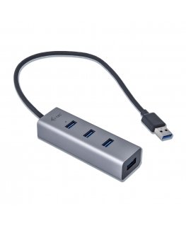 i-tec Metal U3HUBMETAL403 interfeisa centrmezgls USB 3.2 Gen 1 (3.1 Gen 1) Type-A 5000 Mbit/s Pelēks