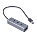 i-tec Metal U3HUBMETAL403 interfeisa centrmezgls USB 3.2 Gen 1 (3.1 Gen 1) Type-A 5000 Mbit/s Pelēks i-tec Metal U3HUBMETAL403 interfeisa centrmezgls USB 3.2 Gen 1 (3.1 Gen 1) Type-A 5000 Mbit/s Pelēks