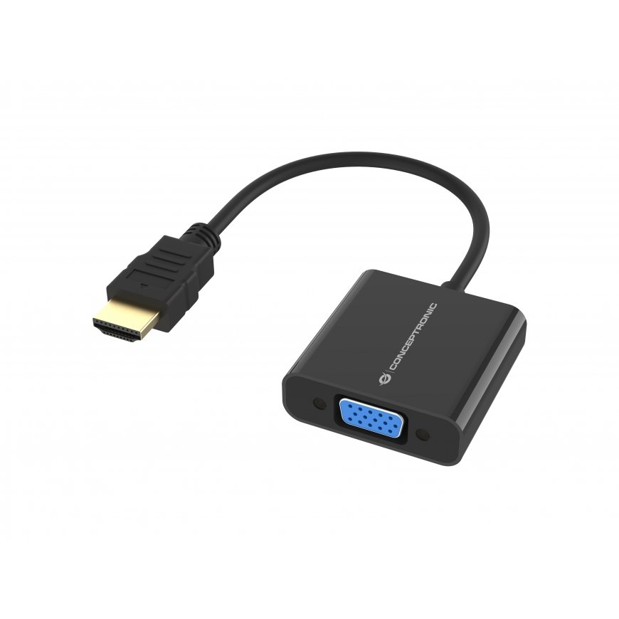 Conceptronic ABBY20B videokaabliadapter 0,25 m HDMI tüüp A (Standard) VGA (D-Sub) Must