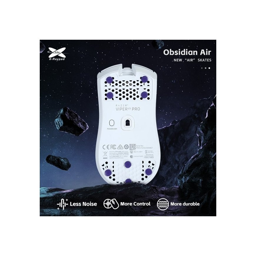 X-Raypad Obsidian Pro Air Skates Universal Dots Gray 40 pcs. (⌀6.5 x 1.1 mm) (Gray) Replacement Mouse Feet