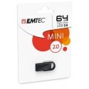Emtec D250 Mini USB-muisti 64 GB USB A-tyyppi 2.0 musta