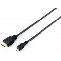 Equip 119308 HDMI-kaabel 2 m HDMI tüüp A (Standard) HDMI tüüp D (Micro) Must