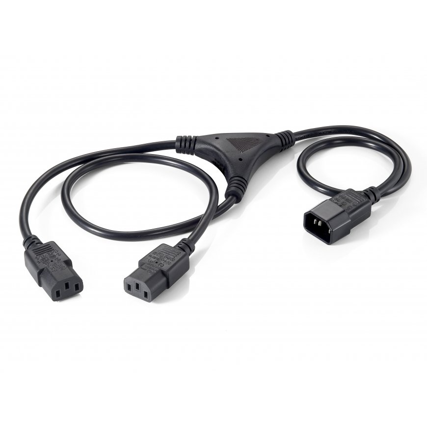 Equip 112210 elektrības kabelis Melns 1,6 m C14 uzmava 2 x C13 uzmava