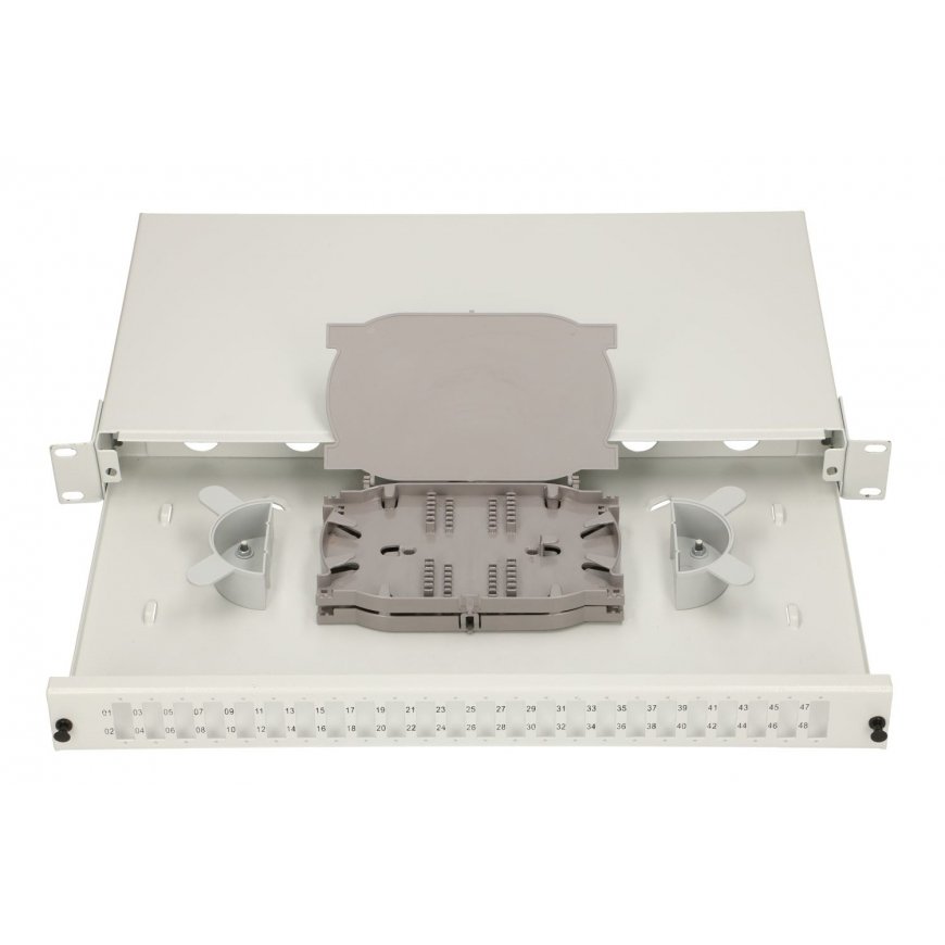 Extralink 48 CORE (24 SC DUPLEX) FIBER OPTIC PATCH PANEL GRAY DUPLEX HOLES - Glasfaser (LWL) - Duple – 4