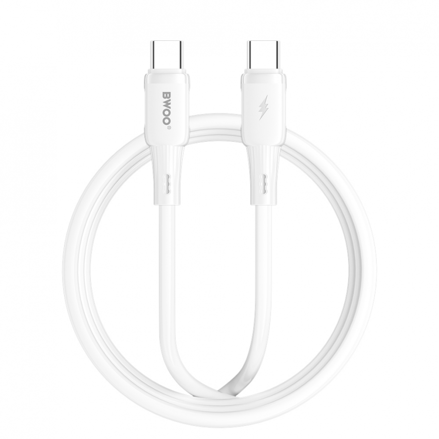 BWOO silicone cable X329CC 65W USB-C 1m white