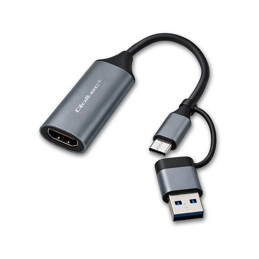 Qoltec Attēlu uztveršanas karte | USB-C