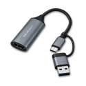 Qoltec Kuvakaappauskortti | USB-C USB-A -adapteri | HDMI | 4K 30Hz | Alumiini Qoltec Kuvakaappauskortti | USB-C USB-A -adapteri | HDMI | 4K 30Hz | Alumiini