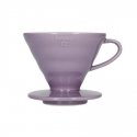 Hario V60-02 keramikas kafijas pilinātājs Violetā Heather