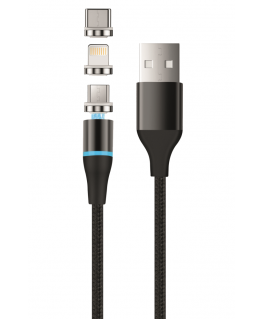 Setty magnetic cable DT 3in1 2,5A 1,0 m KBM-01 black JO