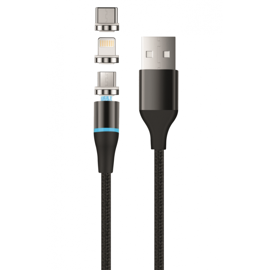 Setty magnetic cable DT 3in1 2,5A 1,0 m KBM-01 black JO