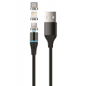Setty magnetic cable DT 3in1 2,5A 1,0 m KBM-01 black JO