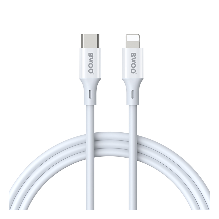 BWOO Cable USB-C - Lightning 2m 27W ABS + TPE white